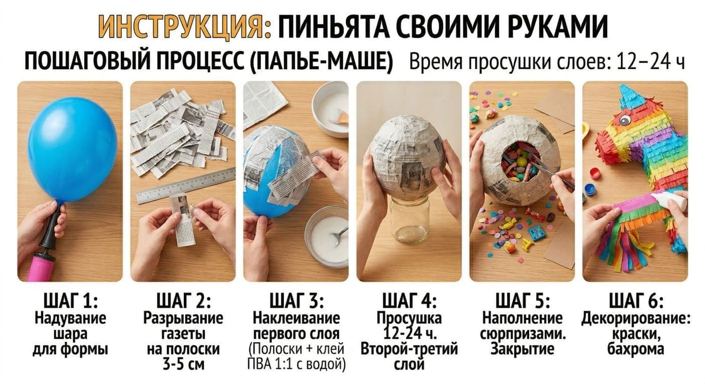 Как сделать пиньяту своими руками